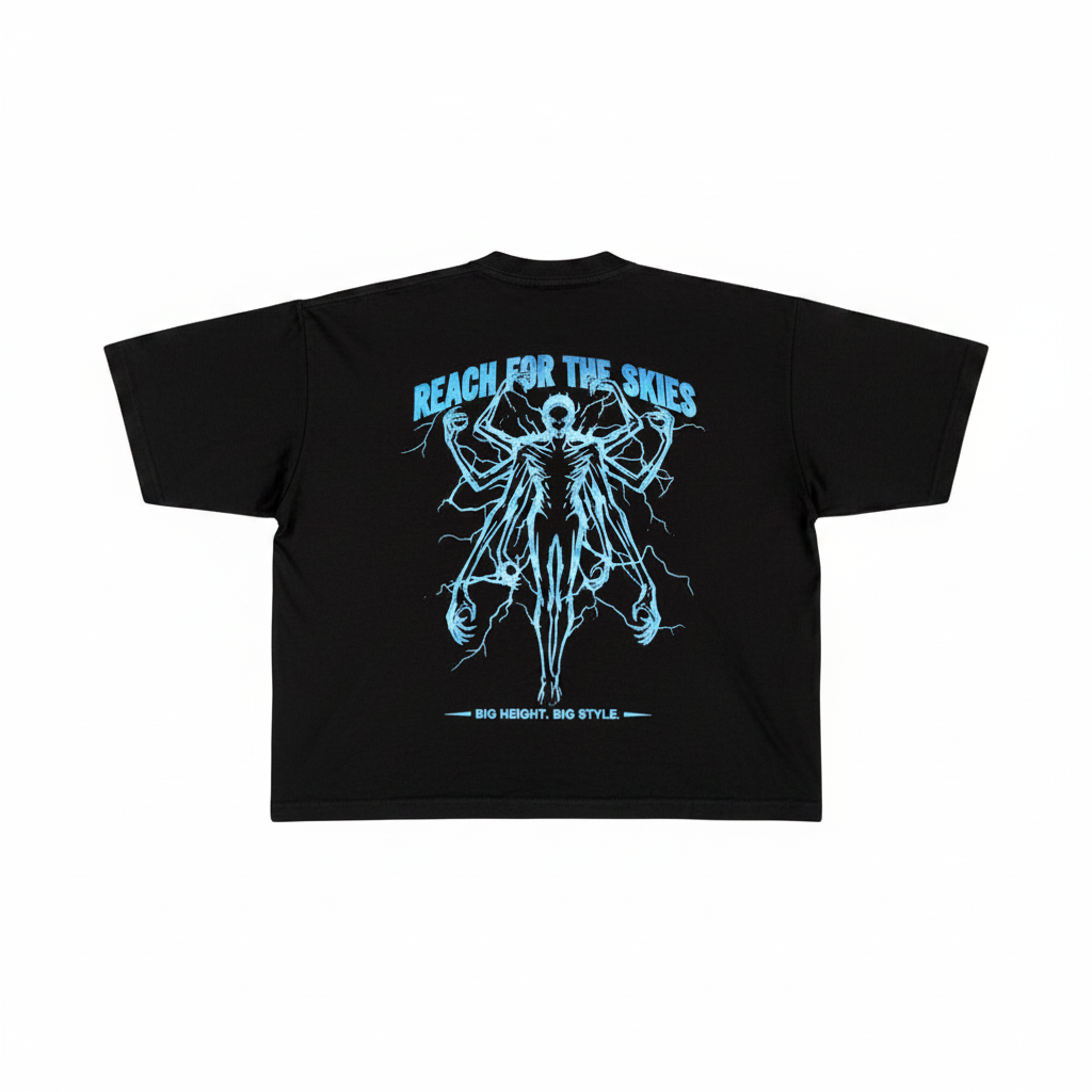 TALLS Black Tee Back - White Background